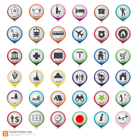Travel marker map icon のイラスト素材
