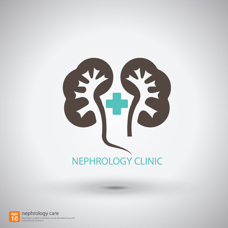 nephrology clinic symbol with shadow - vector illustrationのイラスト素材