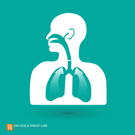 Respiratory care with ear, nose and throat symbol のイラスト素材