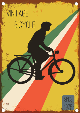 Retro poster of riding bicycle vintage styleのイラスト素材