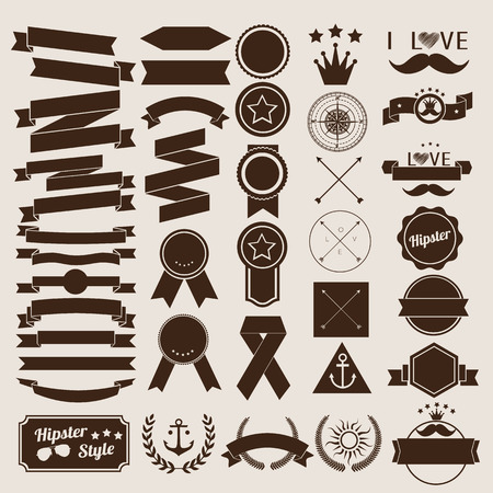 Set of vintage elements and icons retro for hipster style design. Illustrationのイラスト素材