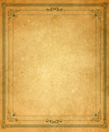Old paper with patterned vintage frame - blank for your designの写真素材