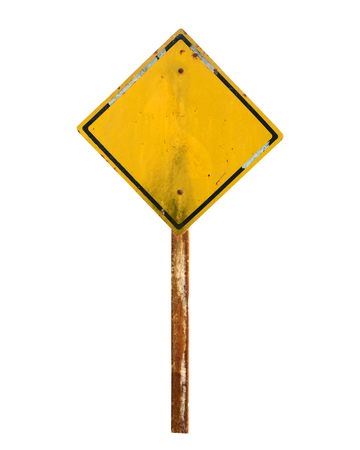 Old and grunge vintage metal sign isolated on white.の写真素材