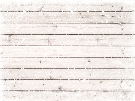 Christmas background - Old white wood texture with snow. vintage and rustic styleの写真素材