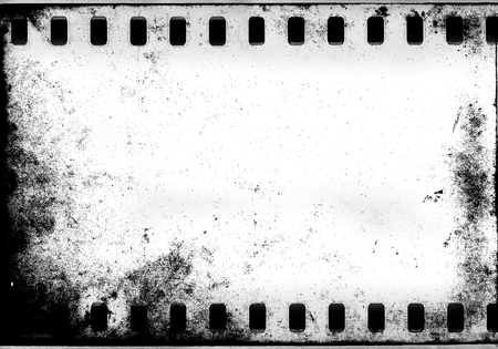 Abstract dirty or aging film frame. Dust particle and dust grain texture or dirt overlay use effect for film frame with space for your text or image and vintage grunge style.の写真素材