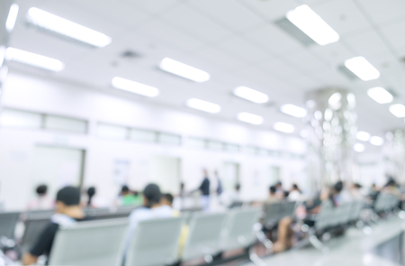 Blurred interior of hospital or clinical with peopleの写真素材