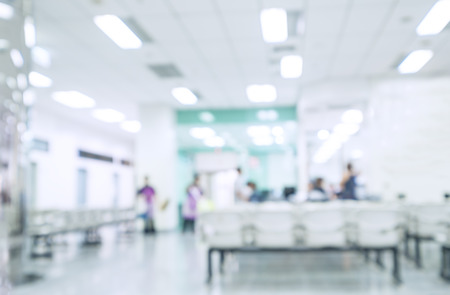 Blurred interior of hospital or clinical with peopleの写真素材