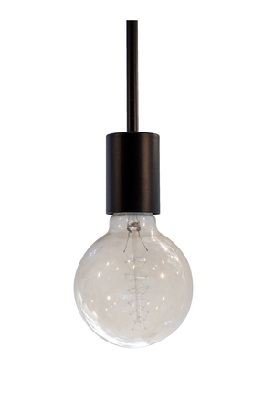 Vintage vintage lightbulb isolated on white with clipping path for object. retro technologyの写真素材