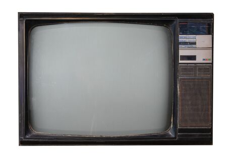 Retro television isolated on white with clipping path for object. retro technologyの写真素材
