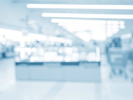 abstract medical background for design. Blurred dispense counter of hospital or clinical with people. の写真素材