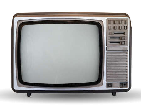 Retro television isolate on white with clipping path for object, retro technologyの写真素材