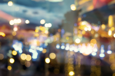 Blurred of Christmas light bokeh for backdrop design , Abstract blur backgroundの写真素材