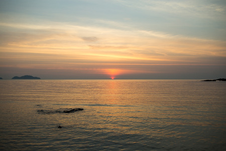 The large blue sky and seascape.の写真素材
