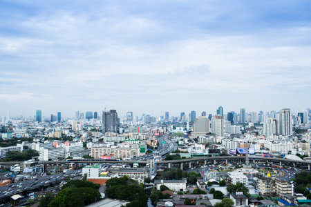 Somewhere in Bangkok with the bird's-eye view.のeditorial素材