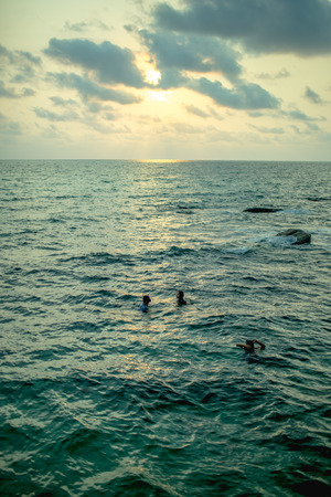 The beautiful seascape under the sunset time.のeditorial素材