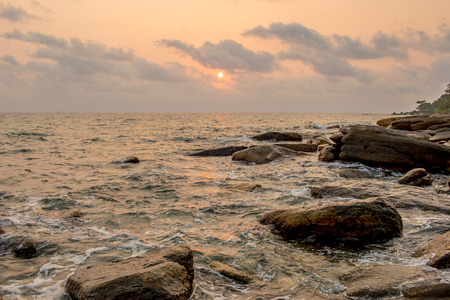 The beautiful seascape under the sunset time.の写真素材