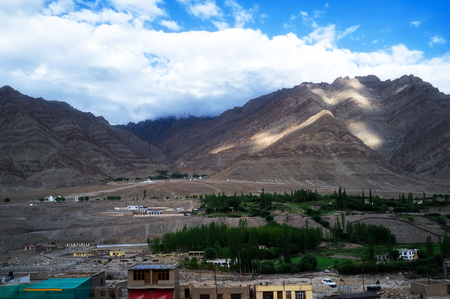 Natural landscape in Leh Ladakh, Jammu and Kashmir, Indiaの写真素材