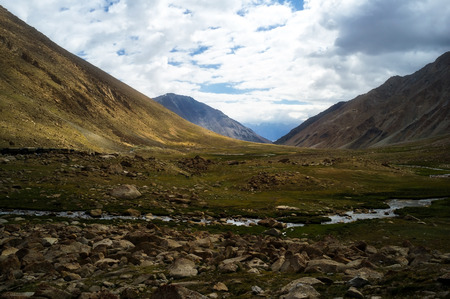 Natural landscape in Leh Ladakh, Jammu and Kashmir, Indiaの写真素材