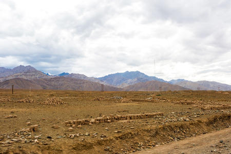 Natural landscape in Leh Ladakh, Jammu and Kashmir, Indiaの写真素材