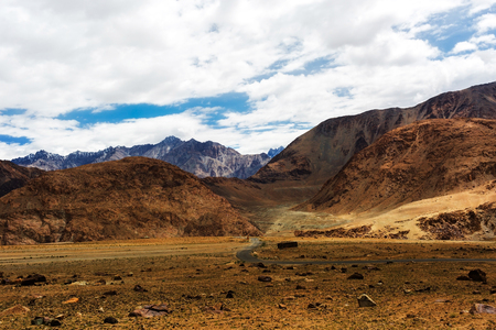 Natural landscape in Leh Ladakh, Jammu and Kashmir, Indiaの写真素材