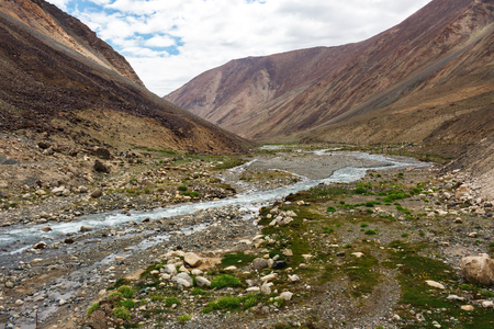 Natural landscape in Leh Ladakh, Jammu and Kashmir, Indiaの写真素材