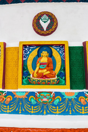 Shanti stupa in Leh Ladakh, Jammu and Kashmir, Indiaの写真素材