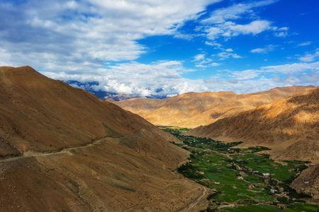 Natural landscape in Leh Ladakh, Jammu and Kashmir, Indiaの写真素材