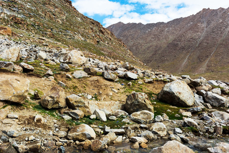 Natural landscape in Leh Ladakh, Jammu and Kashmir, Indiaの写真素材