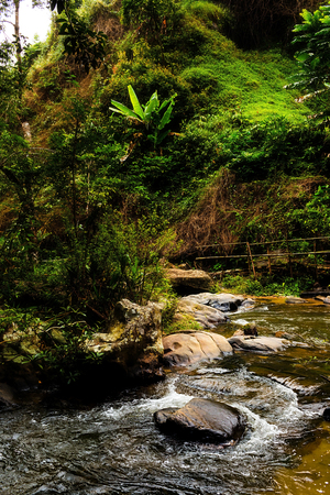 Pha Dok Seaw Waterfall in Chiang Mai, Thailandの写真素材