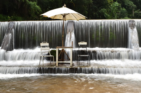 Maekhumpong waterfall Chiang Mai Thailandの写真素材