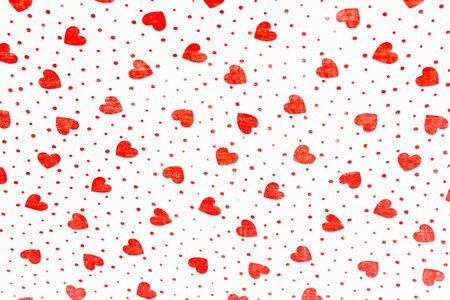 Valentines day concept. Red hearts background. Pattenの写真素材