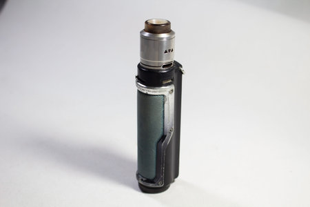 Vape e-cigarette on a white background. Close-up.