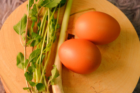 chicken eggs for cookingの写真素材