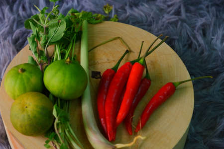 Thai kitchen appliances and cooking ingredientsの写真素材