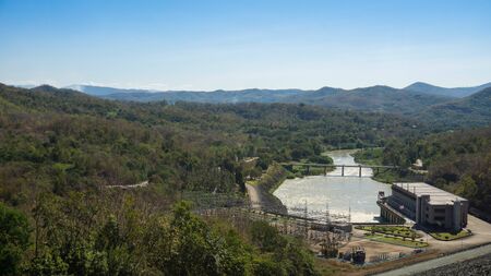 Uttaradit, Thailand, Dec 23th, 2018,
Power plant building and power transmission line.のeditorial素材
