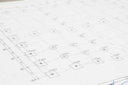 Design drawings of the building structure of engineers, technicians.の写真素材