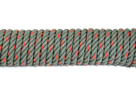 Green and red rope on the white backgroundの写真素材