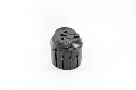 Portable plug all in one Isolated white backgroundの写真素材