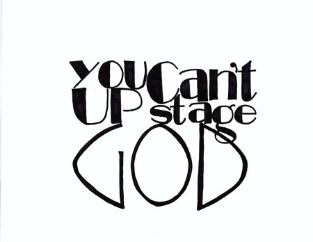 Upstage God Hand Drawn Letteringの写真素材