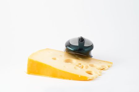 Computer/PC mouse eating cheese 1の写真素材