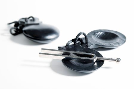 Maracas and a tuning forkの写真素材