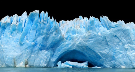 blue icebergs isolated on blackの写真素材
