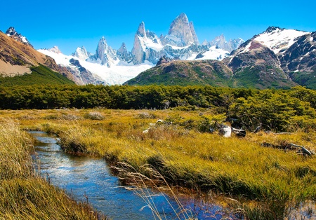 Beautiful Nature Landscape in Los Glaciares National Park, Patagonia, Argentina.の写真素材