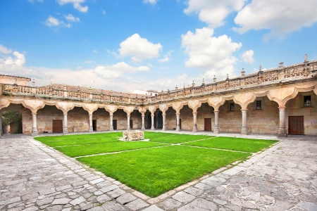 Courtyard of famous University of Salamanca, the oldest university in Spain and one of the oldest in Europe, in Salamanca, Castilla y Leon region, Spainのeditorial素材