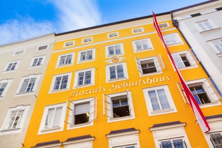 Birthplace of famous composer Wolfgang Amadeus Mozart in Salzburg, Austriaのeditorial素材