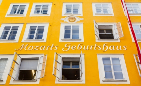 Birthplace of famous composer Wolfgang Amadeus Mozart in Salzburg, Austriaのeditorial素材