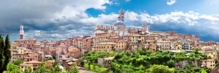 Beautiful view of the historic city of Siena, Italyの写真素材