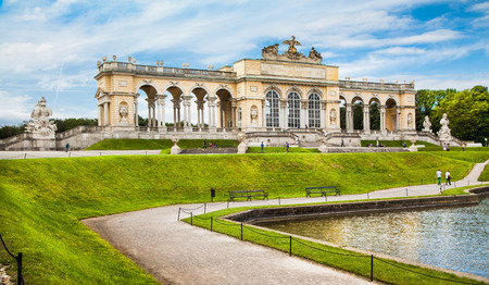 Beautiful view of famous Gloriette at Schonbrunn Palace and Gardens in Vienna, Austriaのeditorial素材