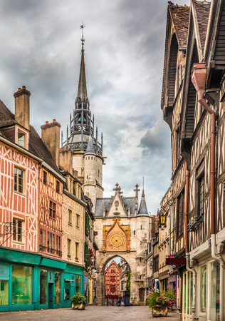Beautiful view of the historic town of Auxerre, Burgundy, Franceの写真素材