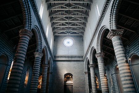 Interior view of famous Cathedral of Orvieto (Duomo di Orvieto), Umbria, Italyのeditorial素材